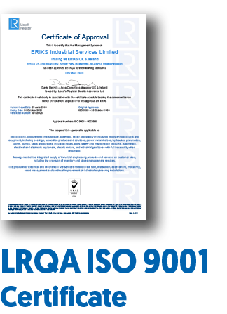 eriks iso 9001 certificate