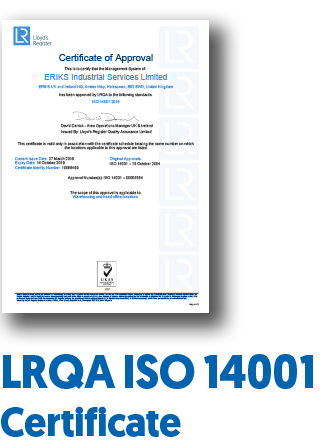 eriks iso 14001 certificate