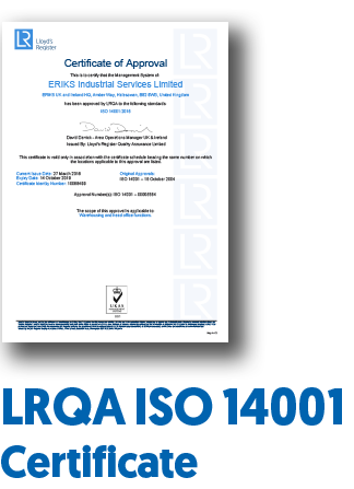 eriks iso 14001 certificate