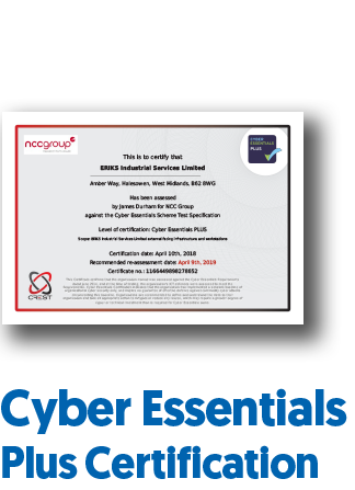 cyber essentials plus certification eriks