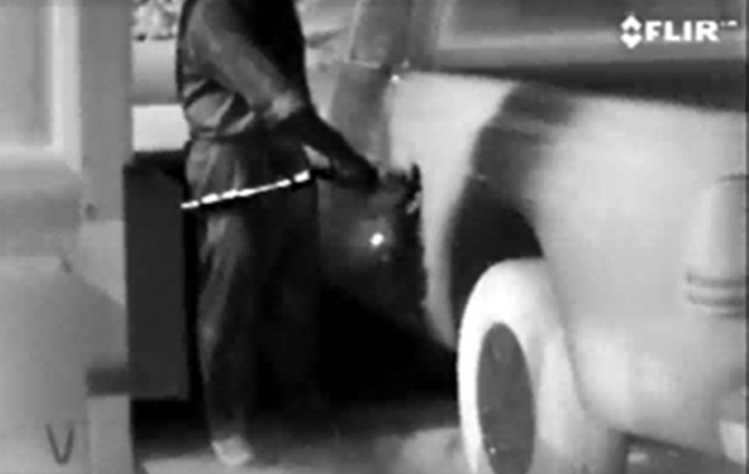 Thermal Image of somebody Filling their Truck