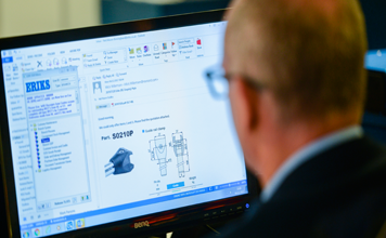 Engineer working on computor