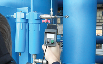 Engineer Testing Compressed Air Cylinders