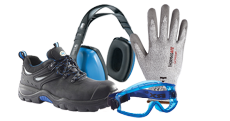 PPE safety shoes ear defenders,glasses and gloves