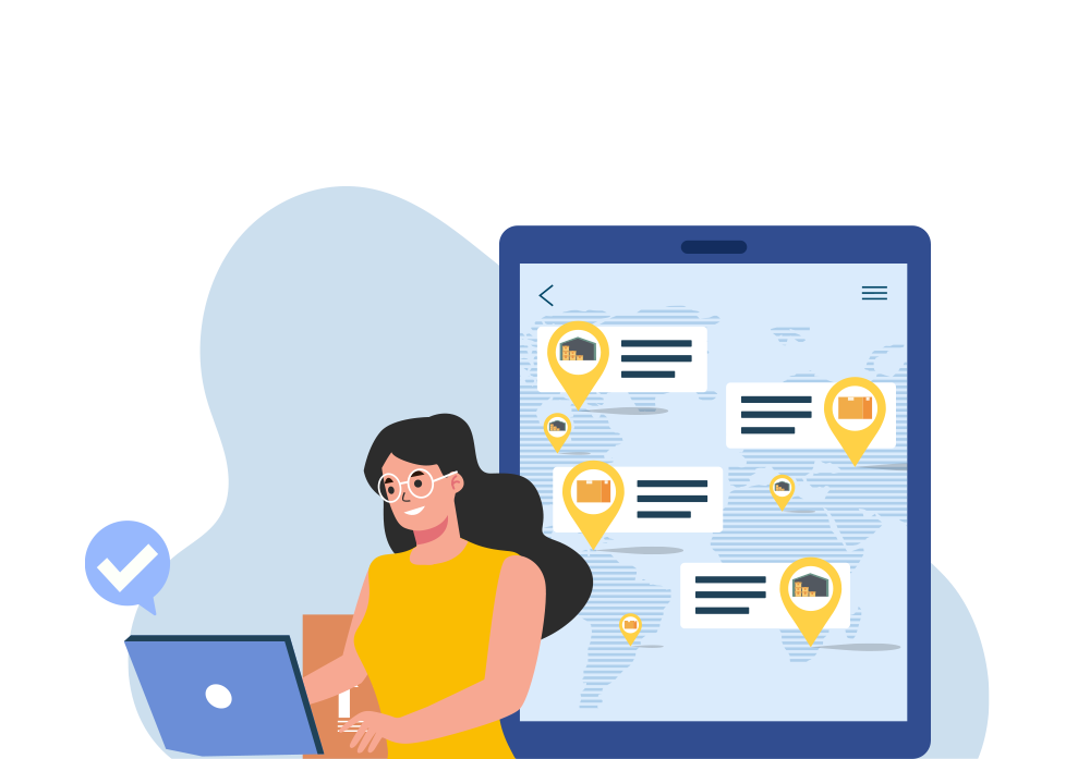 Supply Chain from ERIKS icon with a person smiling at the screen