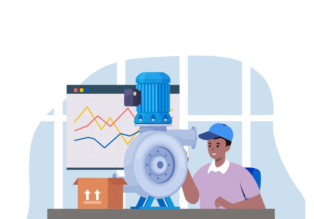 ERIKS Production icon with a person operating a machine