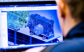 Motor design on computer and engineer